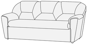 Диван 3-х местный Дельта Лайт