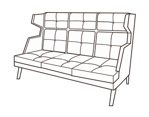 Диван 3-х местный высокий Диктатор