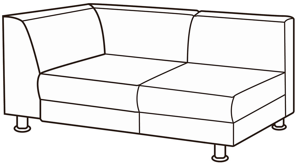 Модуль 2-местный с левым подлокотником Омега Люкс