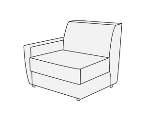 Модуль 1-местный с левым подлокотником Омега