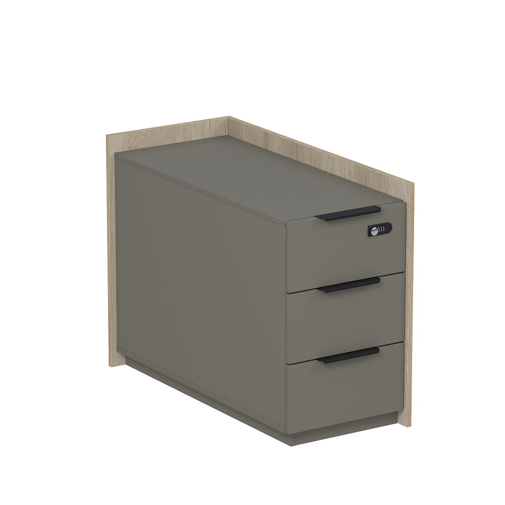 Тумба опорная, угл, с ящиками (метабокс), с код замком (универс: прав/лев)