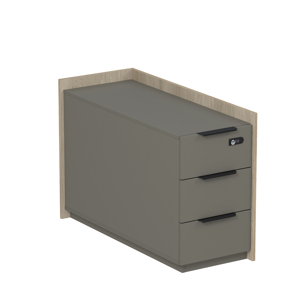 Тумба опорная, угл, с ящиками (метабокс), с код замком (универс: прав/лев)