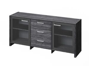 Тумба трехсекционная с 2 дверьми в алюминиевом профиле (Фурнитура INOX)