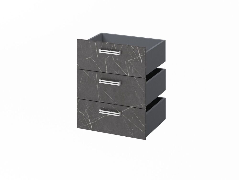 Комплект из 3 ящиков, фасады ЛМДФ (Фурнитура INOX)