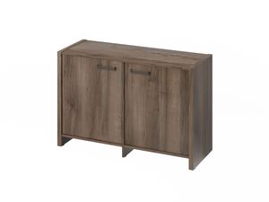 Тумба трехсекционная с 2 дверьми в алюминиевом профиле (Фурнитура черная)