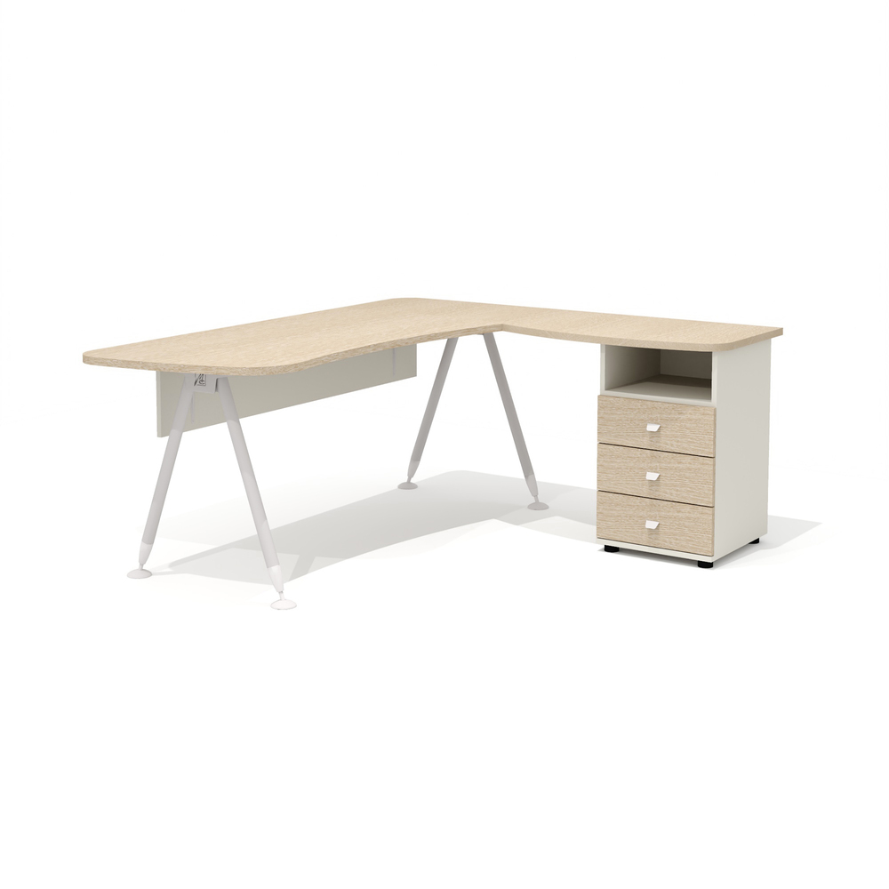 Составной эргономичный стол на металлокаркасе правый