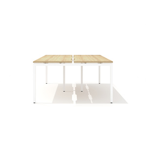 Двойная группа сдвоенного стола с вырезом на металлокаркасе