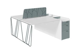 Композиция бенч с ажурной ногой и тумбами (без экрана)