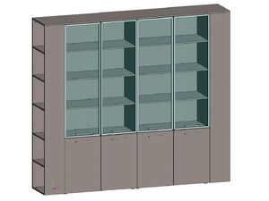 Двойной шкаф комбинированный с боковыми стеллажами