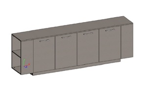 Двойной шкаф низкий с боковыми стеллажами