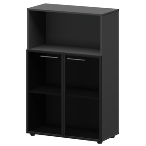 Шкаф средний с нишей со стеклом в алюминиевой рамке