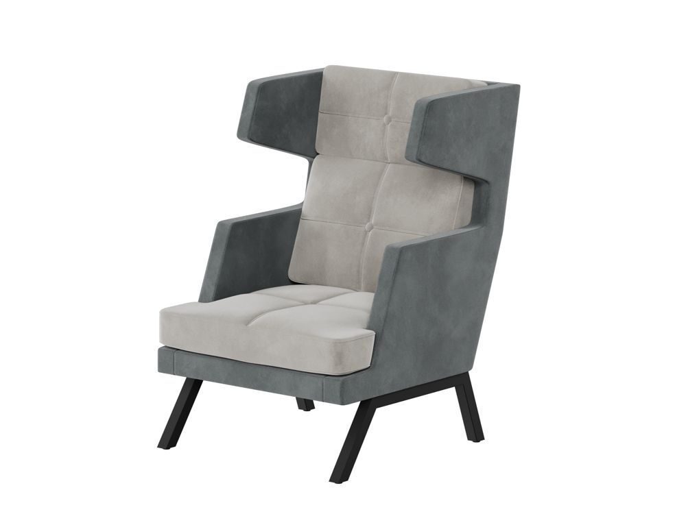 Кресло высокое с декором из пуговиц