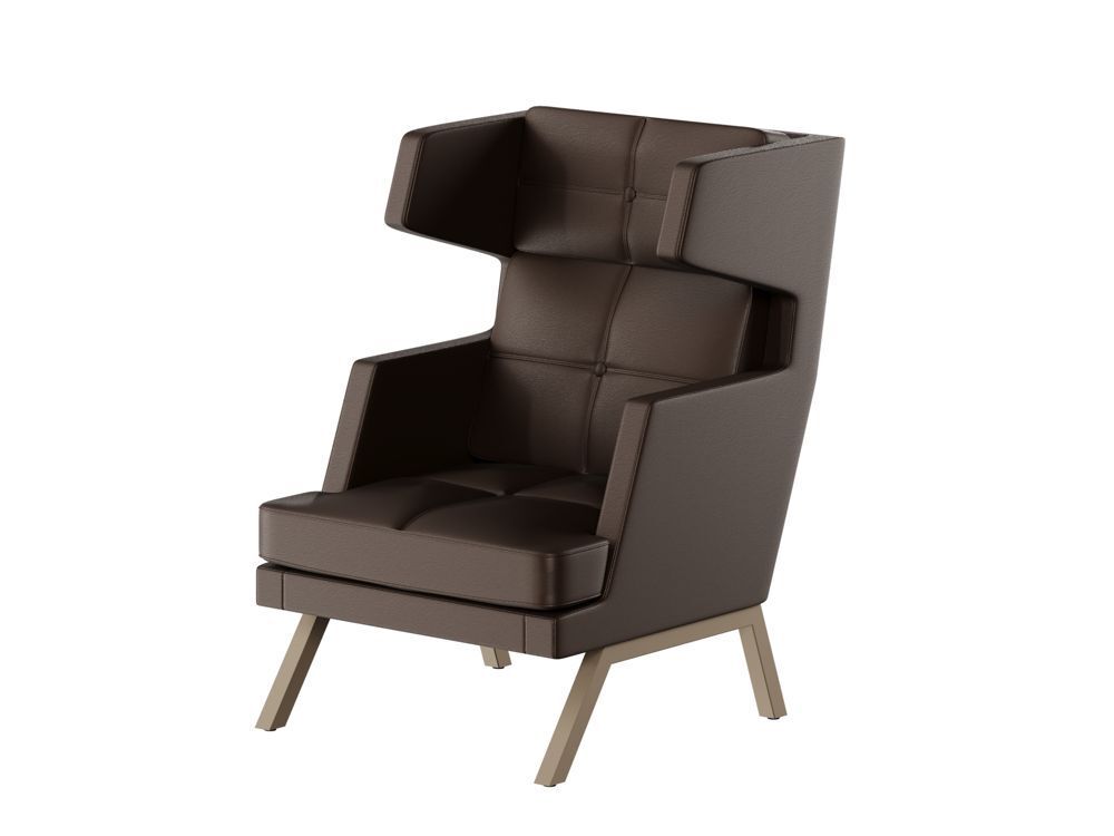 Кресло высокое с декором из пуговиц