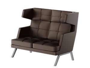 Диван двухместный высокий с декором из пуговиц