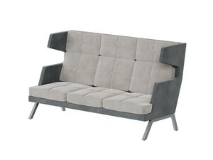 Диван трёхместный высокий с декором из пуговиц