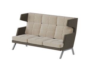 Диван трёхместный высокий с декором из пуговиц