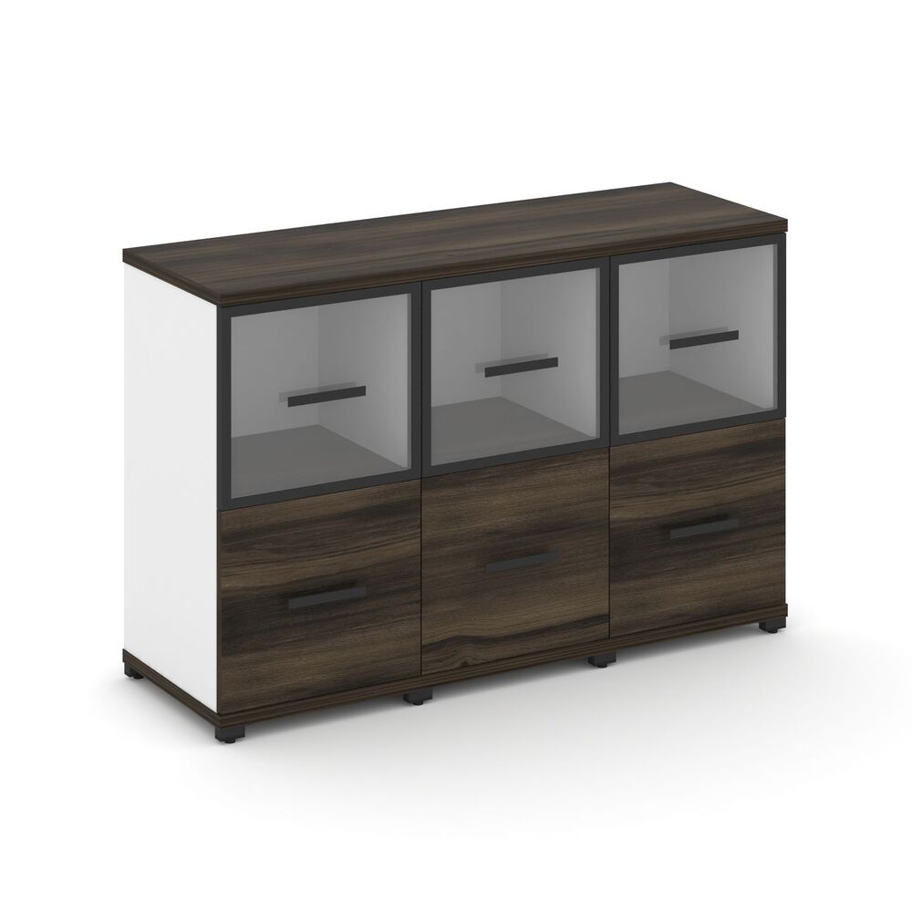 Шкаф три узкие секции, 2 ниши