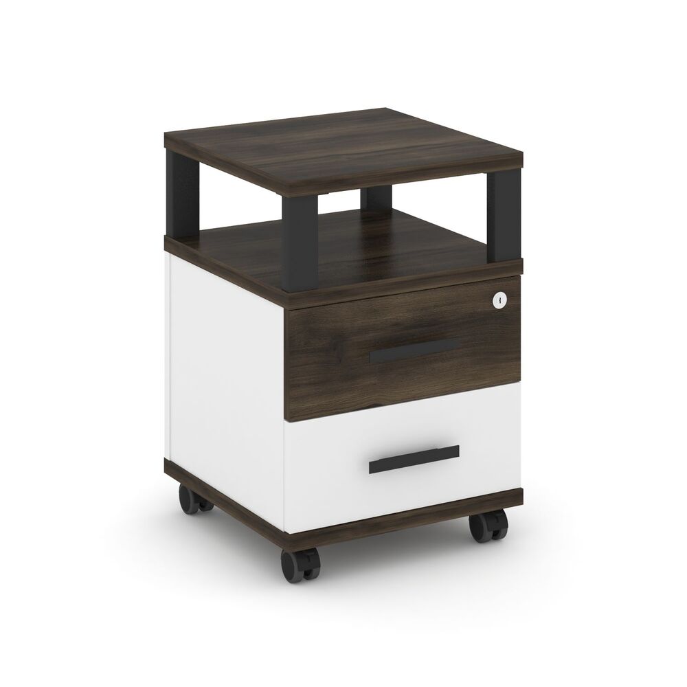 Тумба мобильная 2 ящика с надставкой