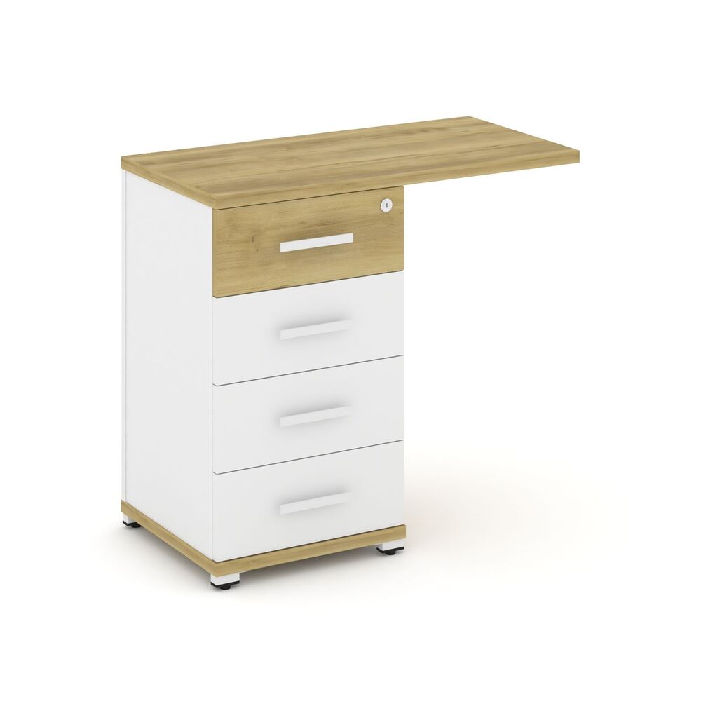 Тумба приставная узкая со свесом 4 ящика