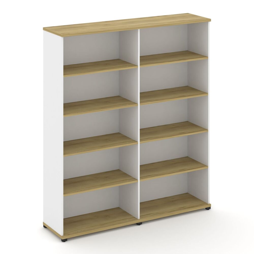 Стеллаж две широкие секции, 5 ниш