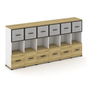 Шкаф шесть узких секций, 3 ниши