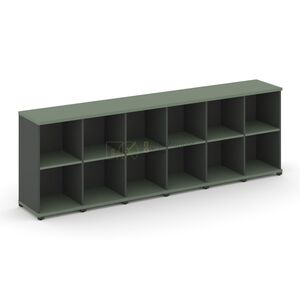 Стеллаж шесть узких секций, 2 ниши