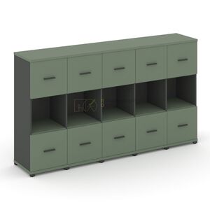 Шкаф пять узких секций, 3 ниши