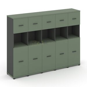 Шкаф пять узких секций, 4 ниши