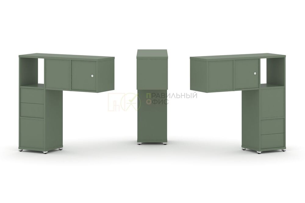 Надставка низкая + (Задняя стенка - 4 шт) + (Блок 2 ящика - 2 шт) + (Распашной фасад - 2 шт)