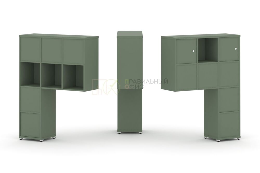 Надставка высокая + (Задняя стенка 8 шт) + (Блок 1 ящик - 2 шт) + (Распашной фасад - 2 шт)