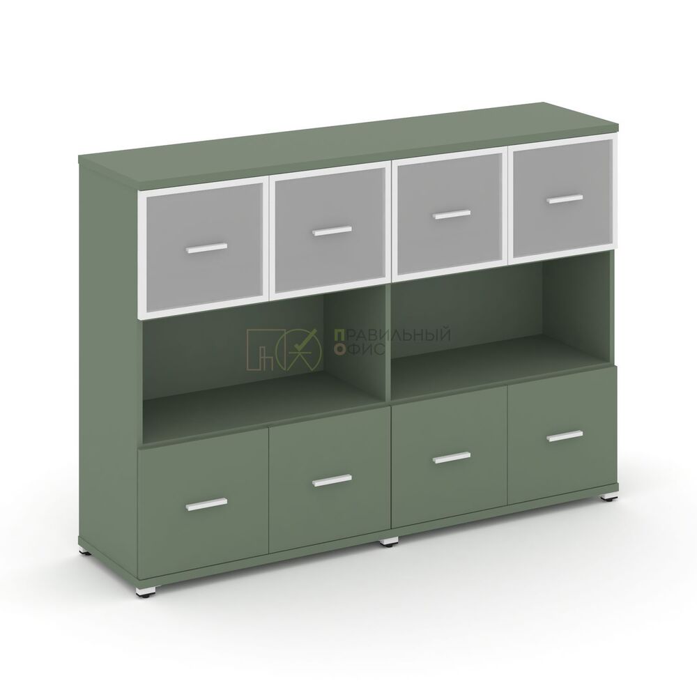 Шкаф две широкие секции, 3 ниши