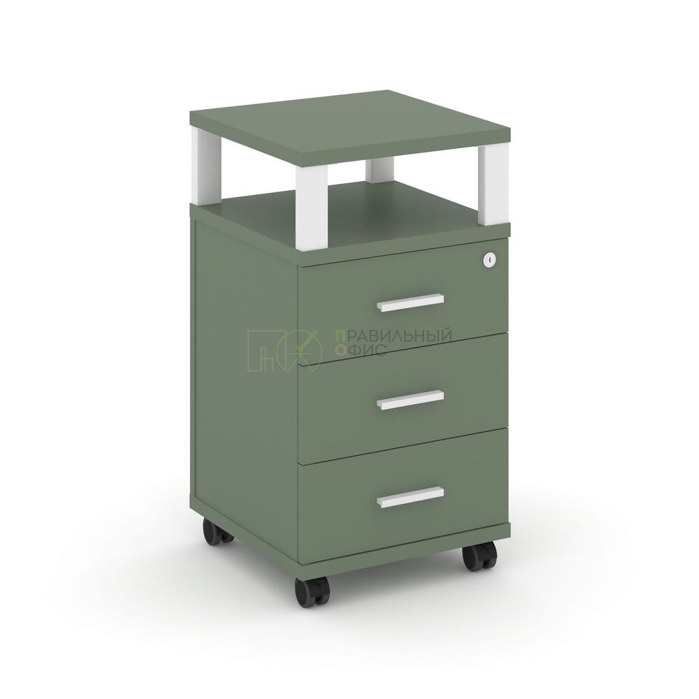 Тумба мобильная 3 ящика с надставкой
