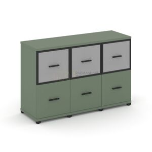 Шкаф три узкие секции, 2 ниши