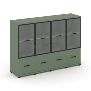 Шкаф четыре узкие секции, 3 ниши