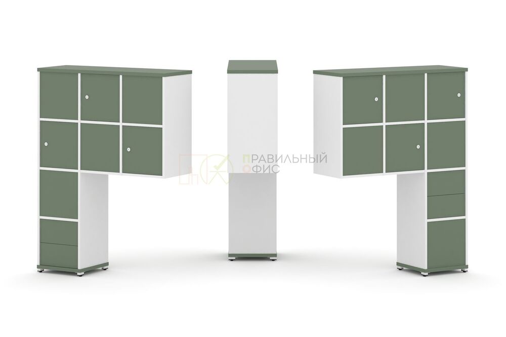 Надставка высокая + (Задняя стенка 8 шт) + (Блок 2 ящика - 2 шт) + (Распашной фасад - 6 шт)