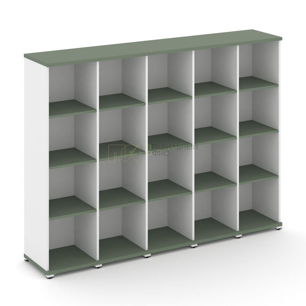 Стеллаж пять узких секций, 4 ниши