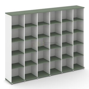 Стеллаж шесть узких секций, 5 ниш