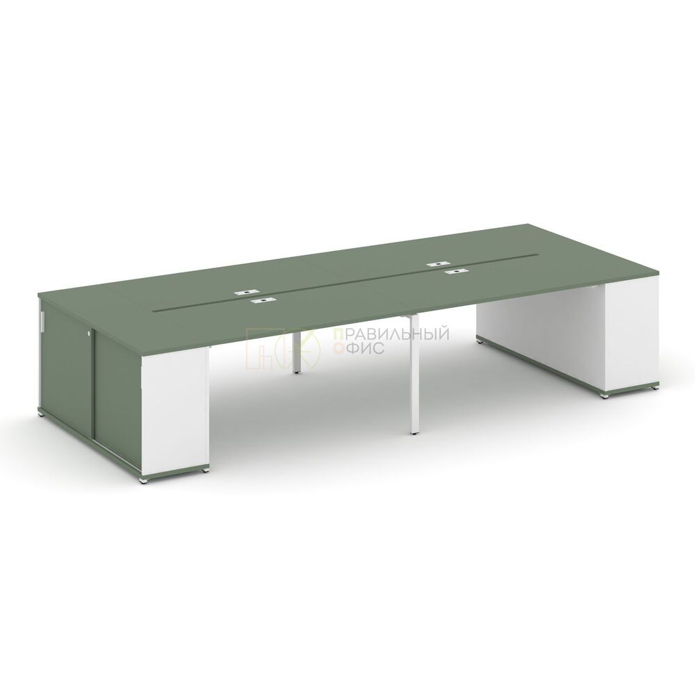 Рабочая станция с опорными шкафами купе