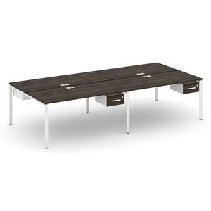 Рабочая станция двухсторонняя с подвесными тумбами на 4 места