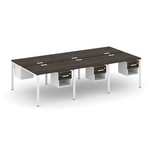 Рабочая станция двухсторонняя с подвесными тумбами на 6 мест