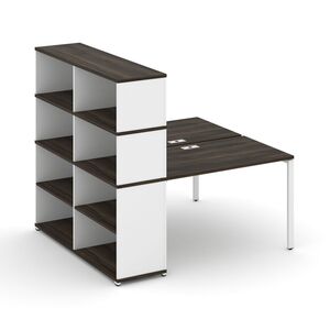 Рабочая станция с опорным стеллажом с надставкой высокой