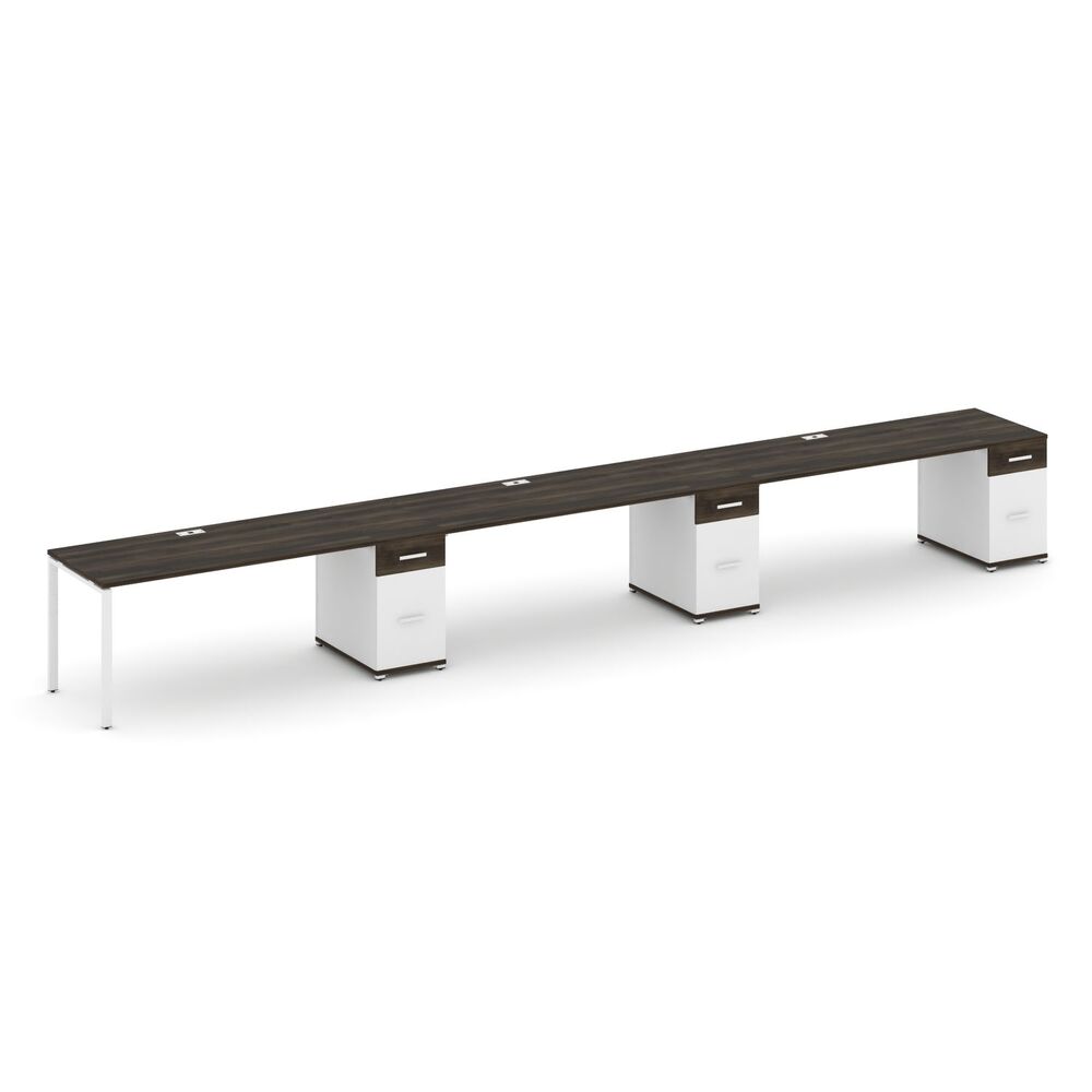 Рабочая станция на 3 места с тремя опорными тумбами