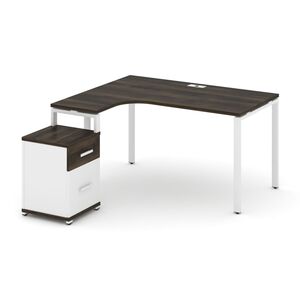 Стол эргономичный левый с опорной тумбой