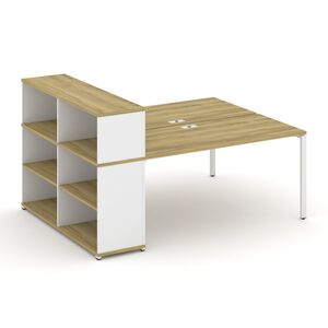 Рабочая станция с опорным стеллажом с надставкой низкой