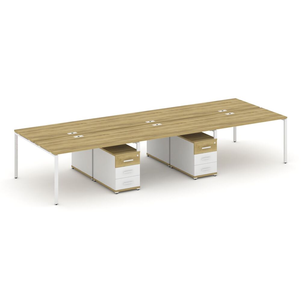 Рабочая станция на 6 мест с двумя двухсторонними опорными тумбами