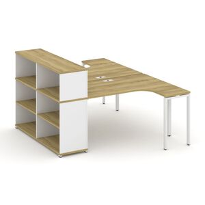 Рабочая станция с опорным стеллажом с надставкой низкой