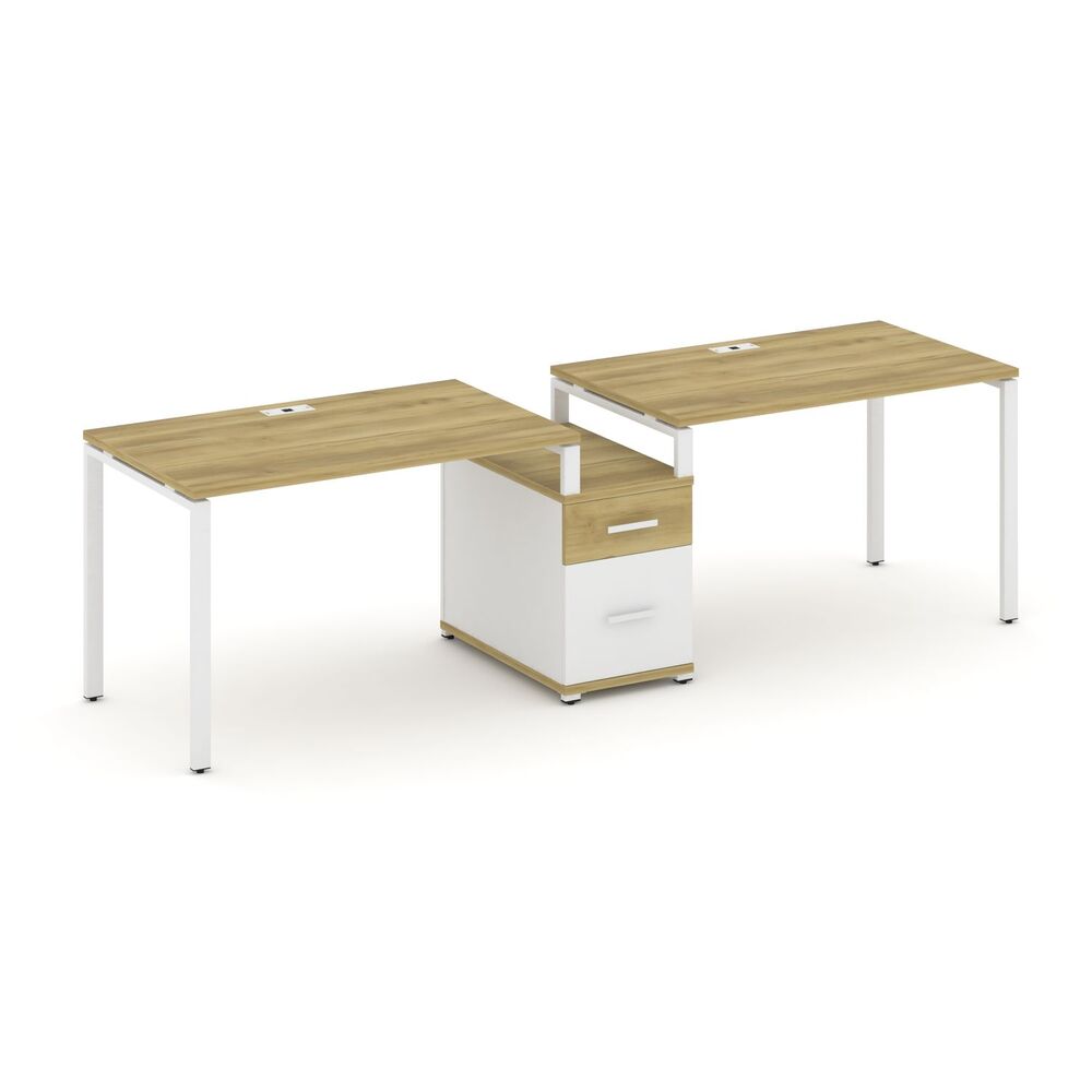 Рабочая станция на 2 места с одной опорной тумбой