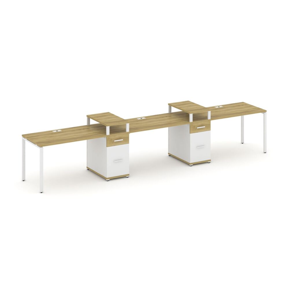 Рабочая станция на 3 места с двумя опорными тумбами