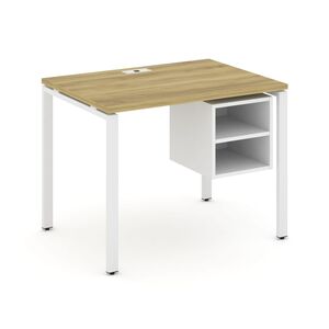 Стол рабочий с подвесной тумбой с двумя открытыми нишами