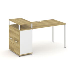 Стол рабочий с опорным распашным шкафом с верхним горизонтом